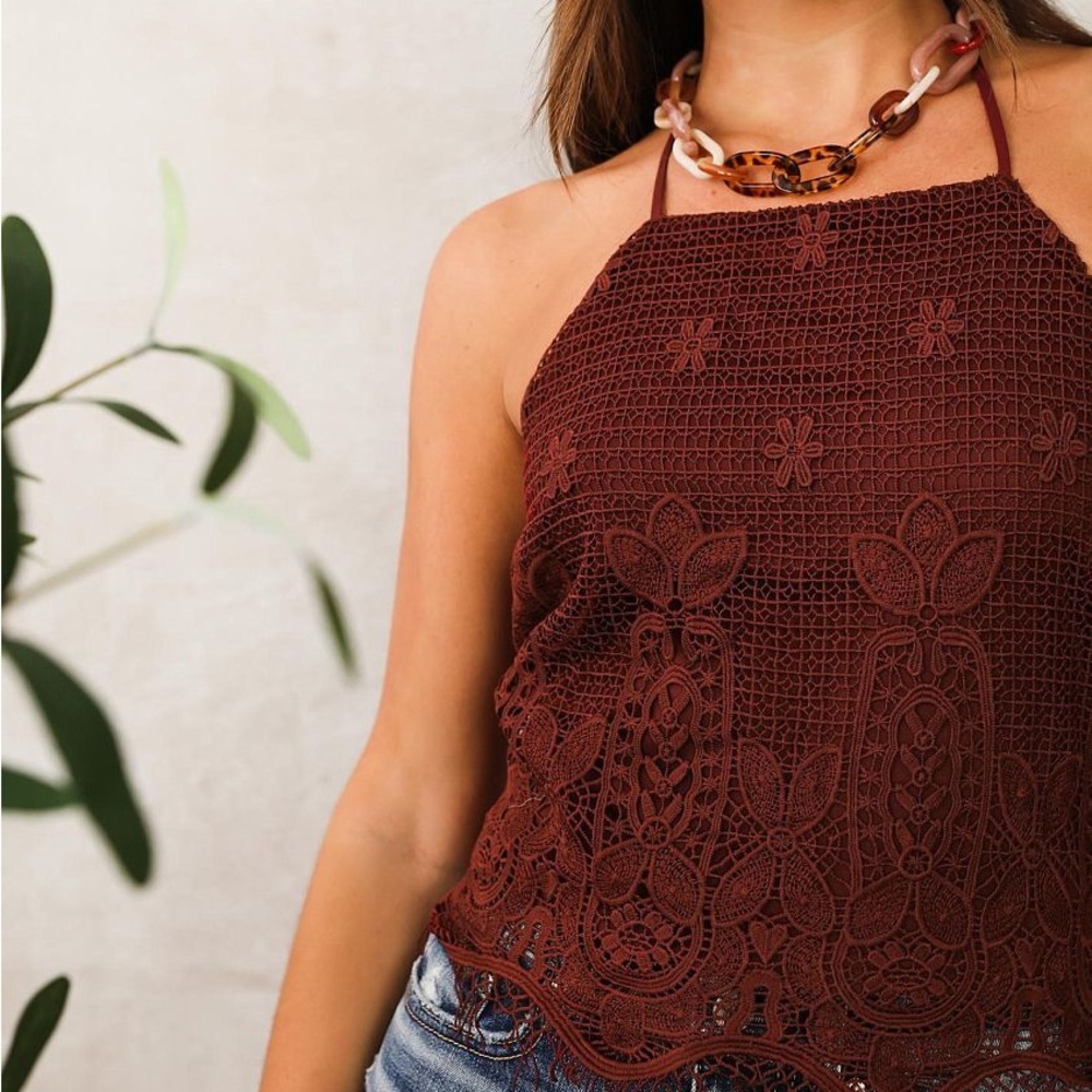 Elegant Crochet Halter Tank Top